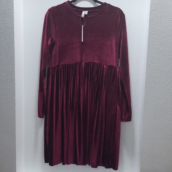 ASOS Dresses & Skirts - ASOS Velvet Maternity Dress in Deep Burgundy